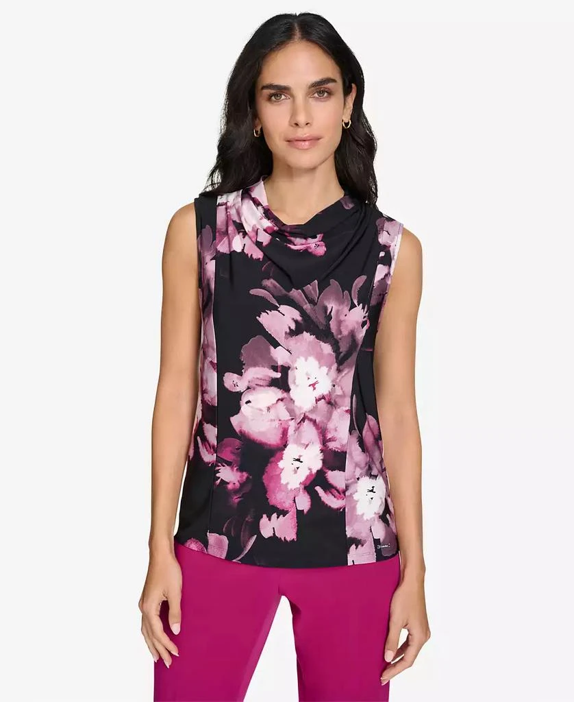 Calvin Klein Women's Drape-Neck Sleeveless Blouse 1