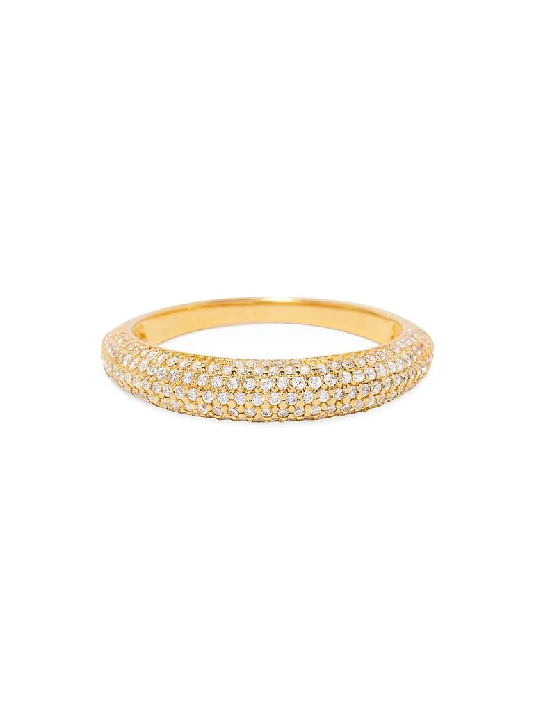 brook & york Marian 14K-Yellow-Gold Vermeil & Cubic Zirconia Domed Ring 3