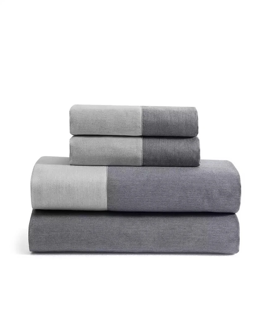 Calvin Klein Contrast Weave Rekoop Sateen 4-Pc. Sheet Set