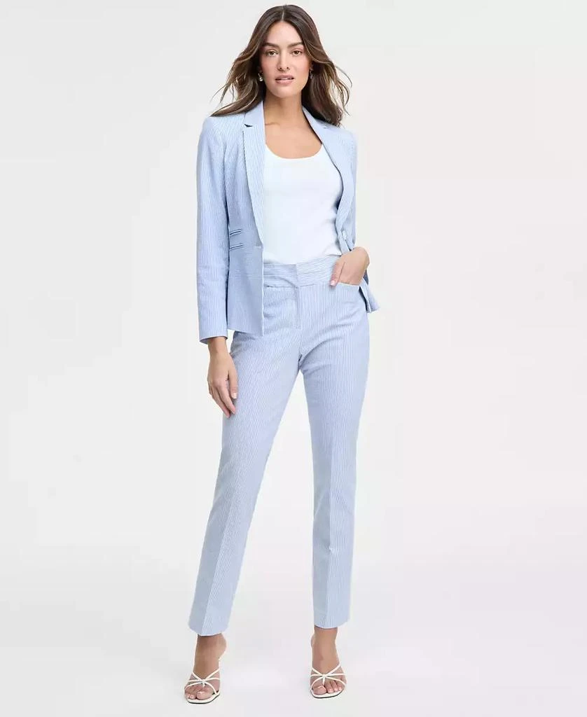 Tahari Women's Seersucker Flared Ankle Pants 1