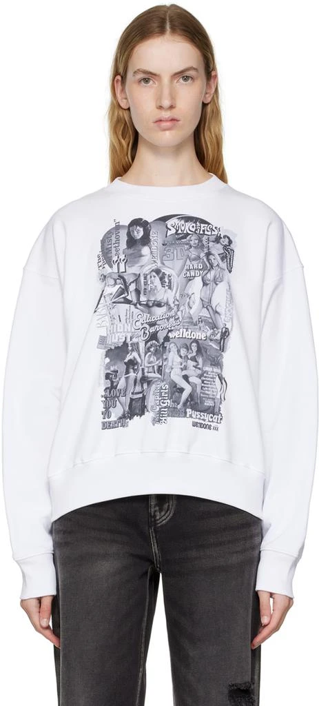 We11done White Movie Collage Sweatshirt 1