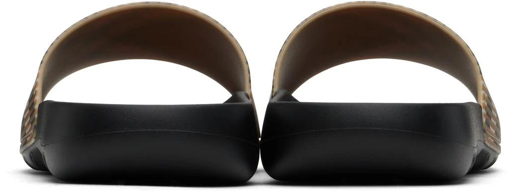 Burberry Beige & Black Check Dive Pool Slides 2