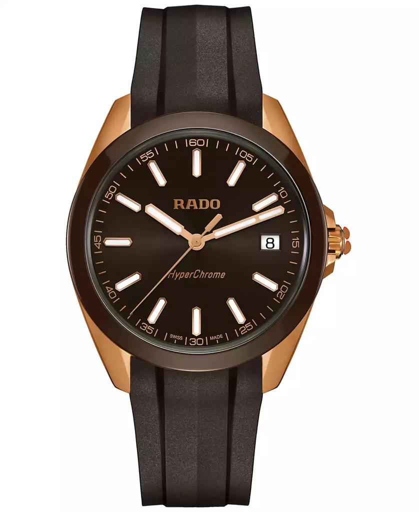 Rado Men's Swiss HyperChrome Brown Rubber Strap Watch 42mm