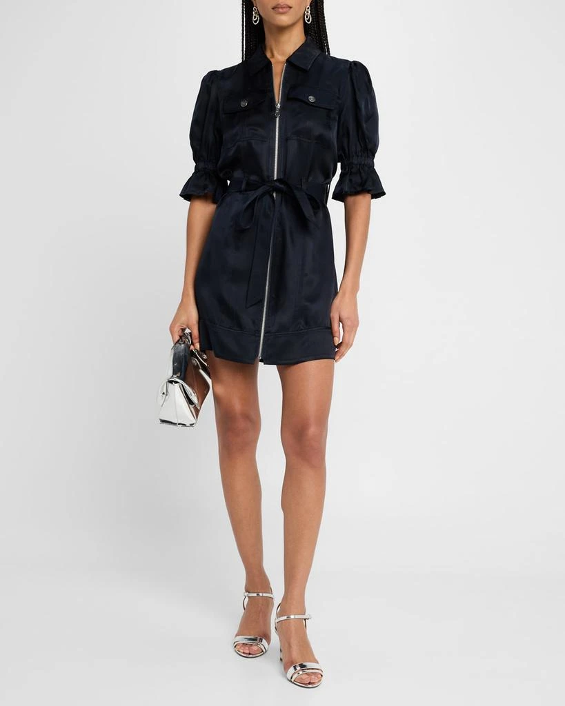 Cinq a Sept Holly Puff-Sleeve Zip-Front Mini Dress - Dresses & Skirts -  Free Shipping - BeyondStyle