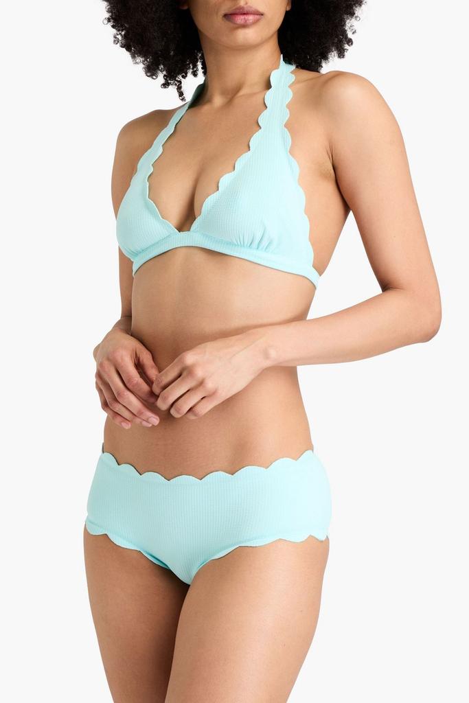 Marysia Spring reversible scalloped seersucker bikini briefs