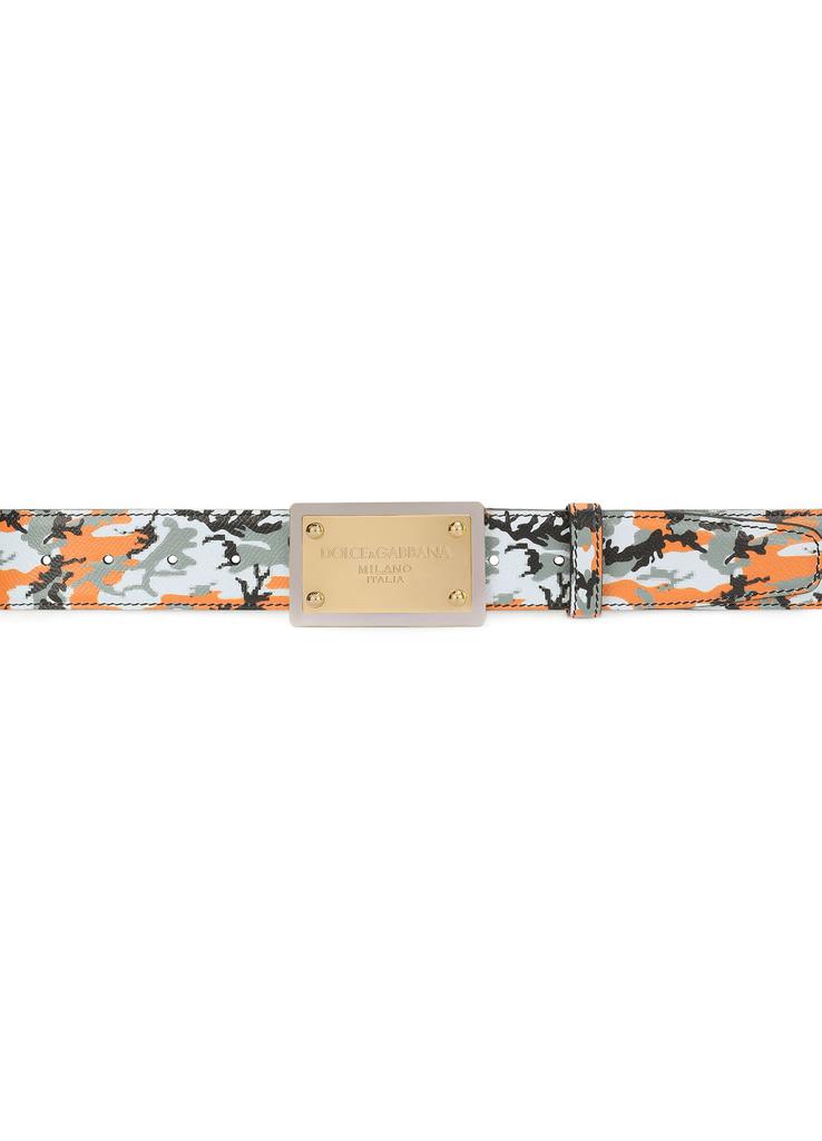 Dolce & Gabbana Camouflage belt with branded buckle