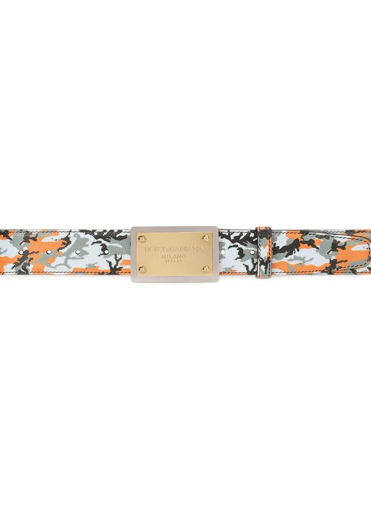 DOLCE & GABBANA Camouflage belt with branded buckle 2