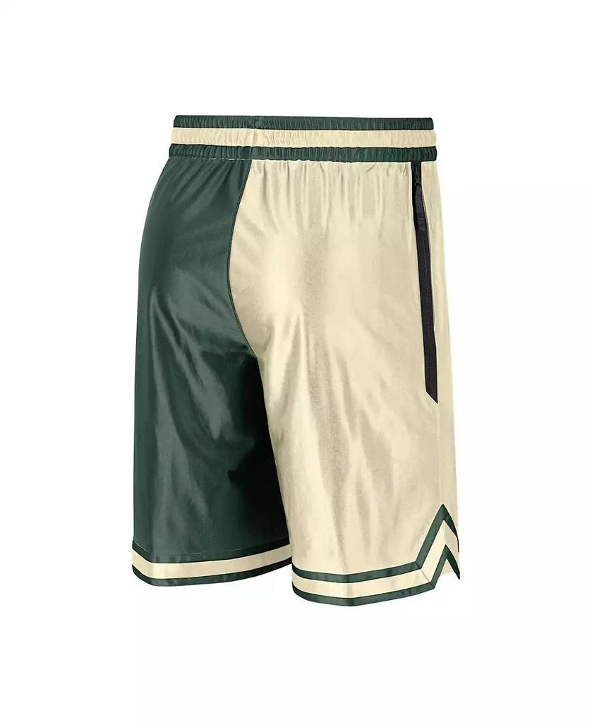 Nike Men's Hunter Green, Cream Milwaukee Bucks Courtside Versus Force Split DNA Performance Shorts 4