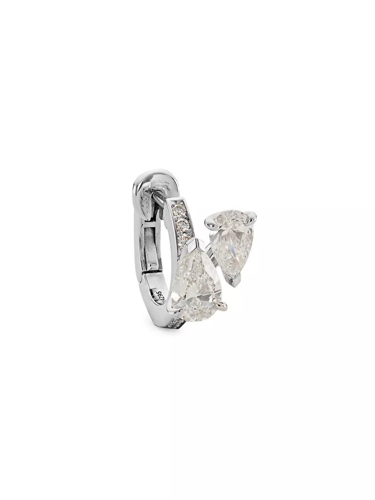 Repossi 18K White Gold & 0.50 TCW Diamond Single Huggie Hoop Earring - Left Or Right 8
