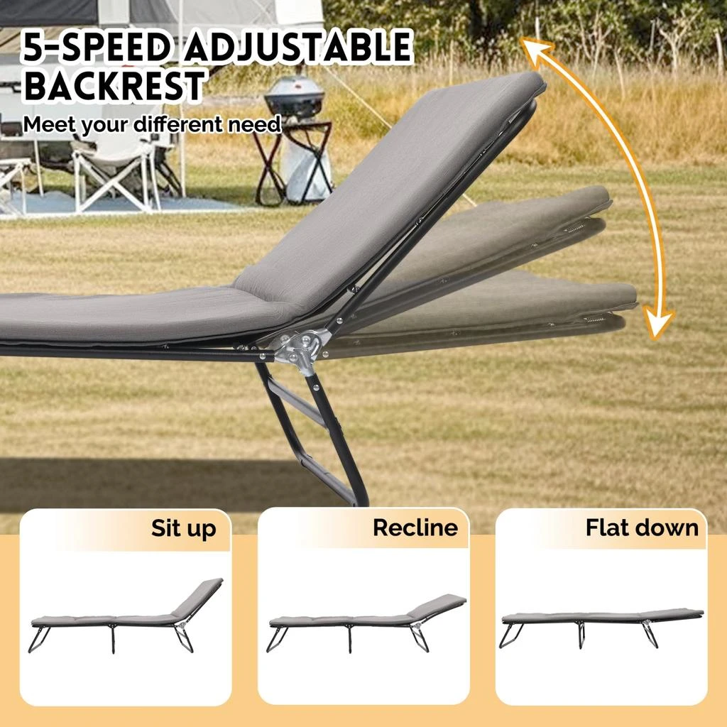 Streamdale Furniture Streamdale Folding Camping Cot - Adjustable, Heavy Duty with Carry Bag 5