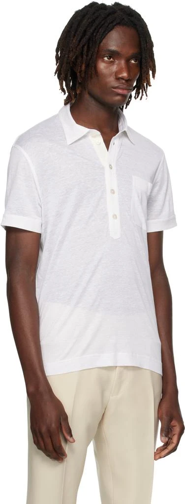 Tom Ford White Silk 
Linen Polo 2