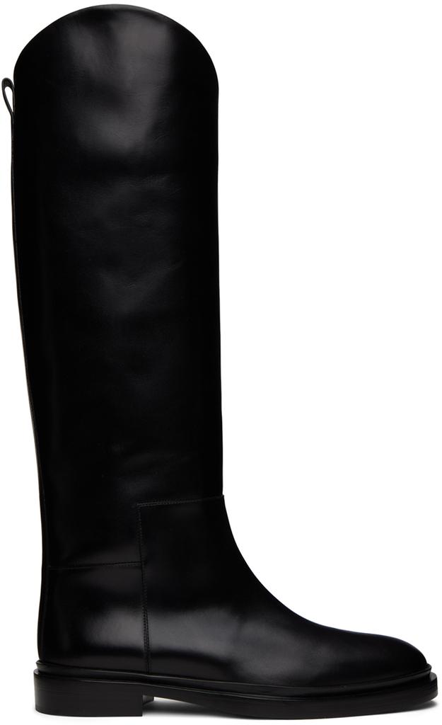 Jil Sander Black Asymmetric Boots