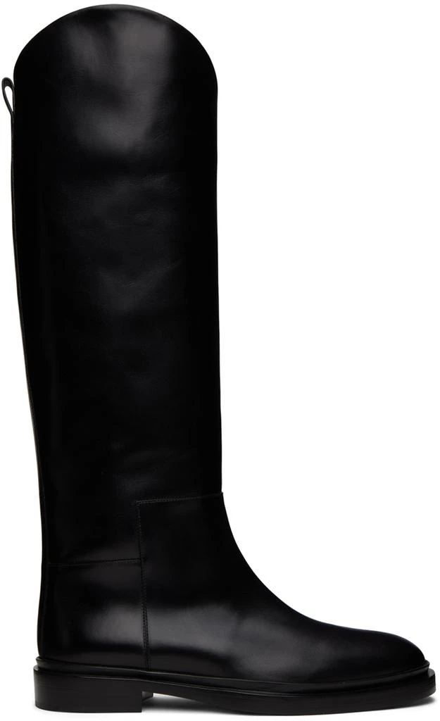 Jil Sander Black Asymmetric Boots 1