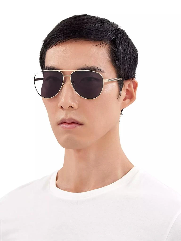 Gucci Vintage Web 63MM Pilot Metal Sunglasses 4