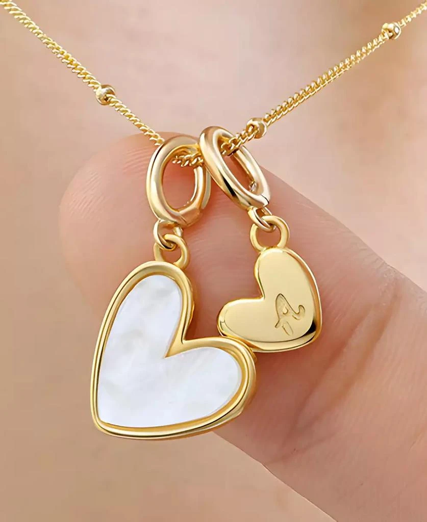Mint
Lily Mother Of Pearl Heart Initial Necklace in Gold Plated Sterling Silver 4