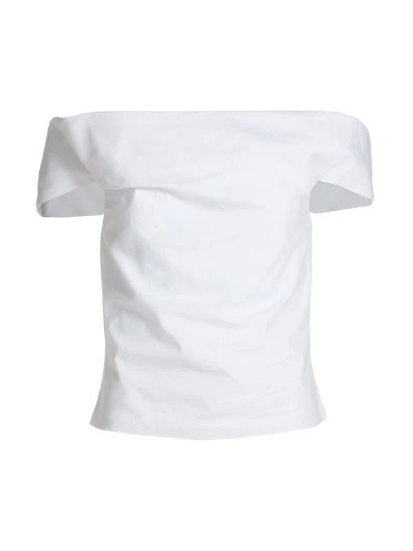 Rosie Assoulin Can't Bare It Cotton Poplin Top 6