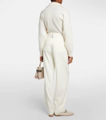 Brunello Cucinelli High-rise gabardine wide-leg pants 3