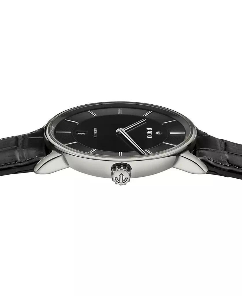 Rado Men's Swiss Automatic DiaMaster Thinline Black Leather Strap Watch 41mm 3
