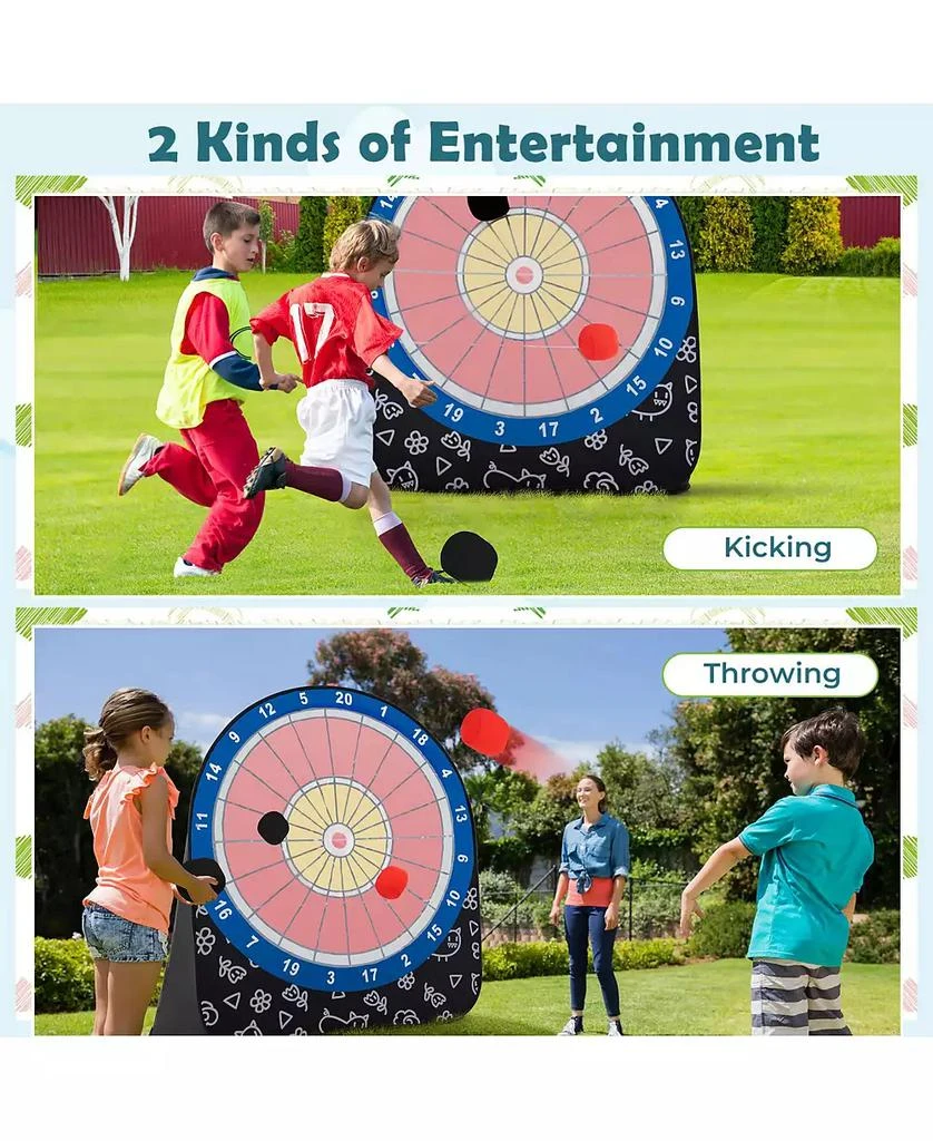GOUUN Large Dart Board for Kids with 4 Kick Balls 4