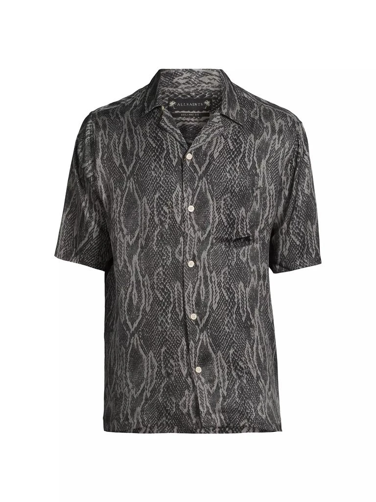 ALL SAINTS Boomslang Snake Relaxed-Fit Camp Shirt 1