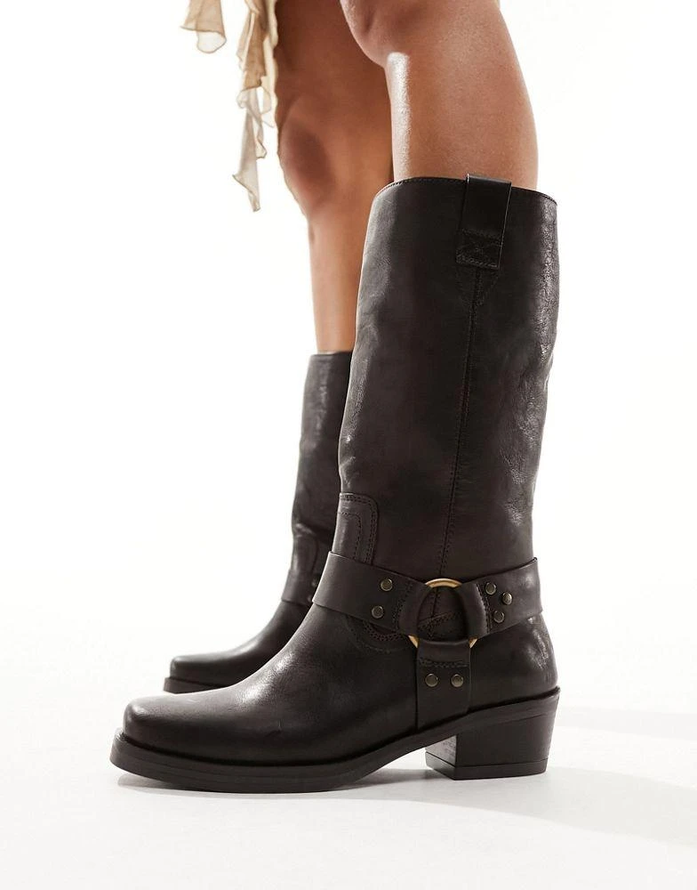 Bronx Bronx Trig-ger western boots with hardware in dark brown 4