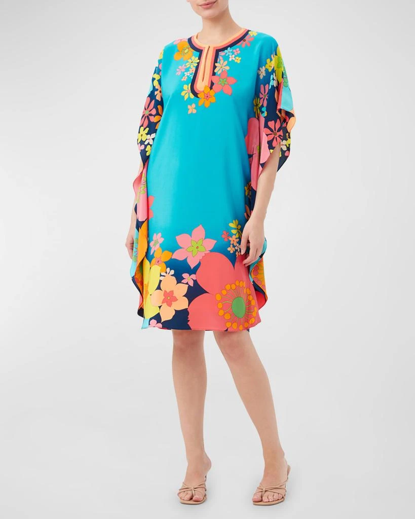 Shop Global 3 Floral-Print Keyhole Midi Dress on Sale at BeyondStyle ...