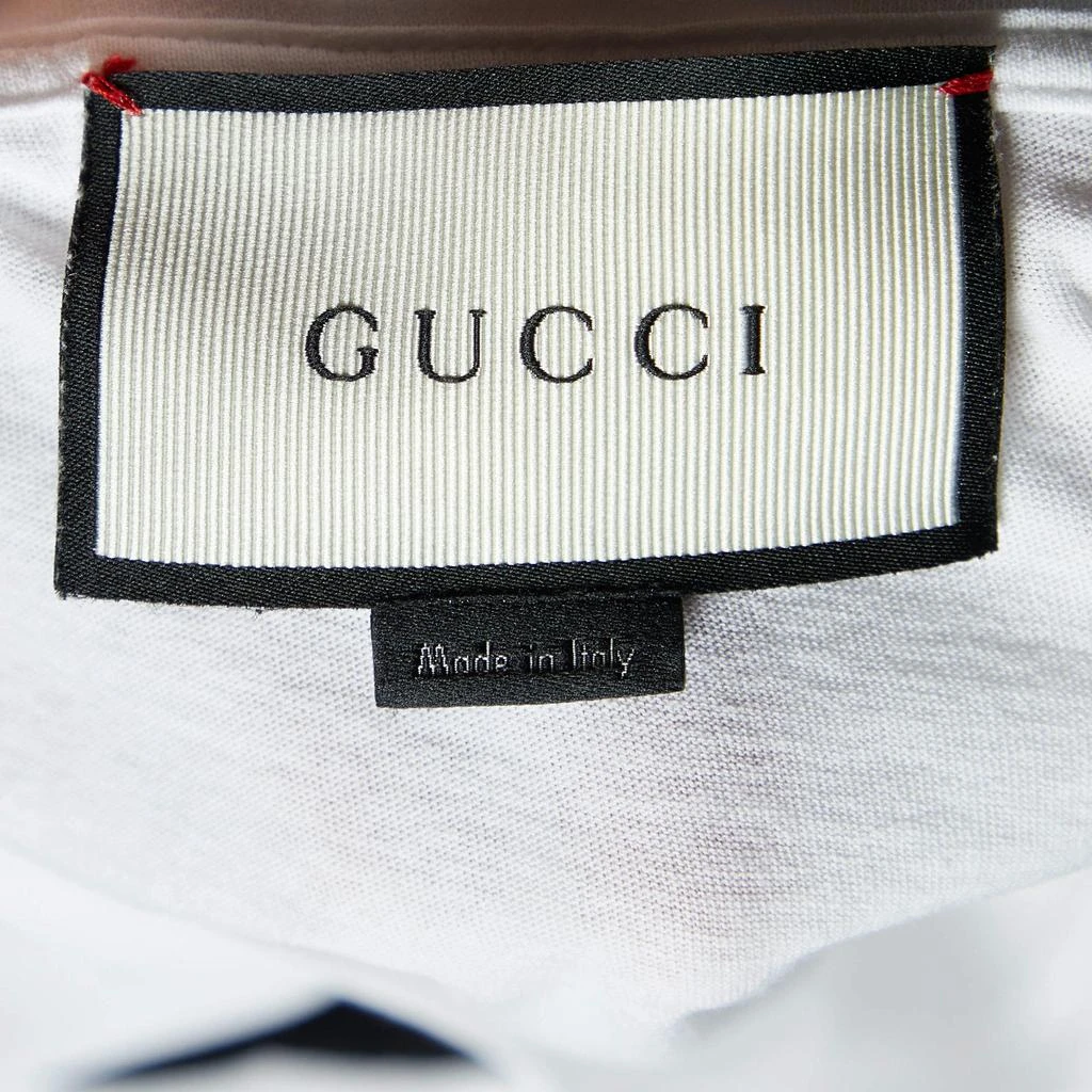 Gucci Gucci White L'Aveugle Par Amour Print Cotton Crew Neck T-Shirt L 4