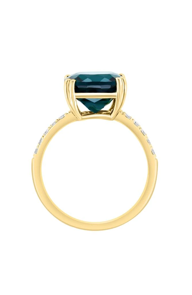 Effy 14K Yellow Gold Lab Created Emerald & Lab Created Diamond Ring - 0.20ct. - Size 7 3