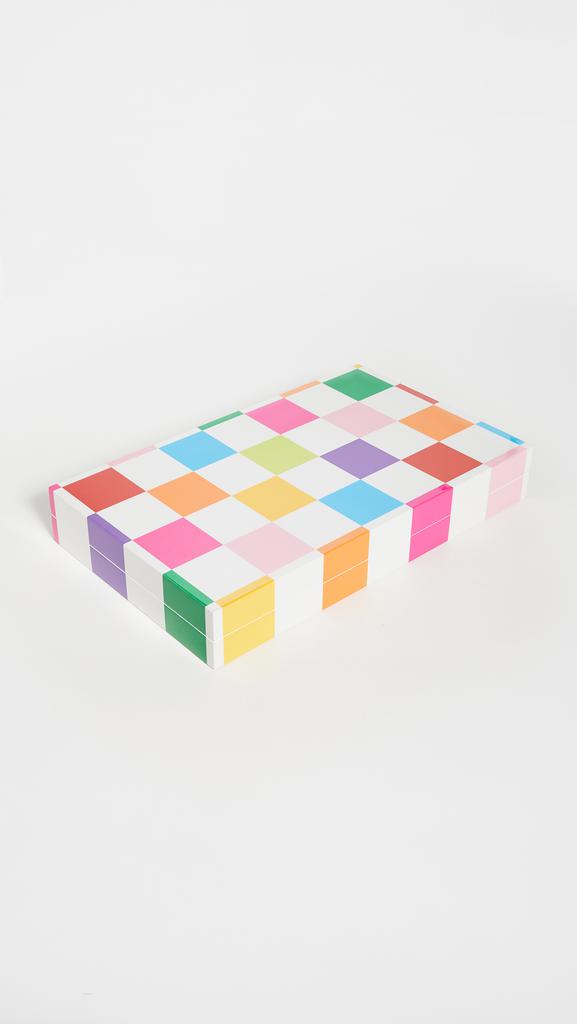 Jonathan Adler Rainbow Checkerboard Backgammon Set