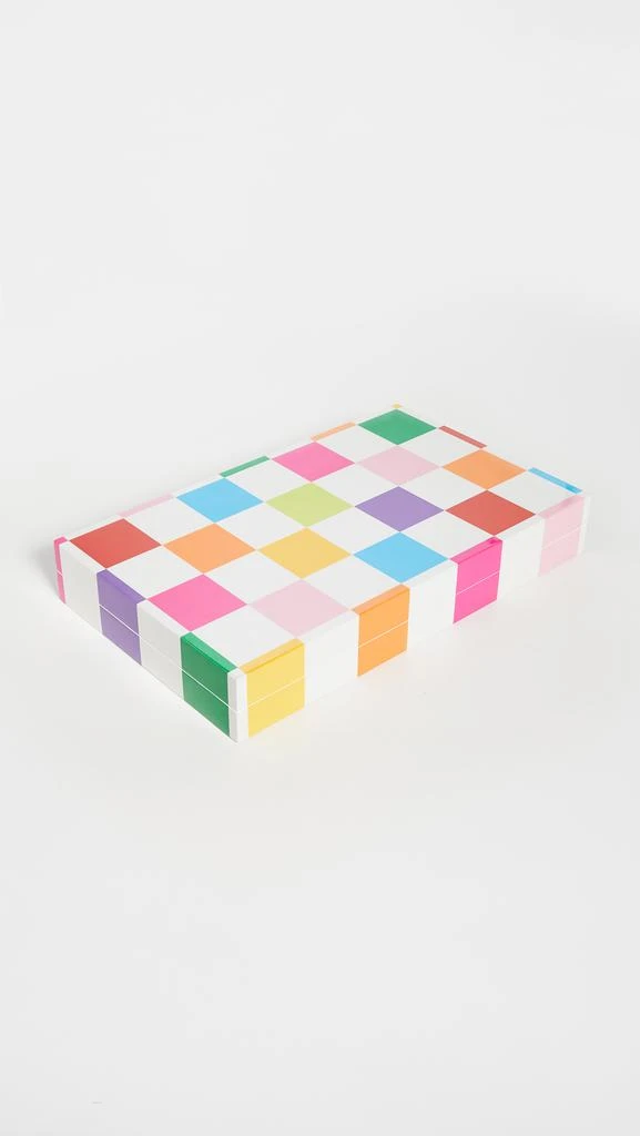 Jonathan Adler Rainbow Checkerboard Backgammon Set 2