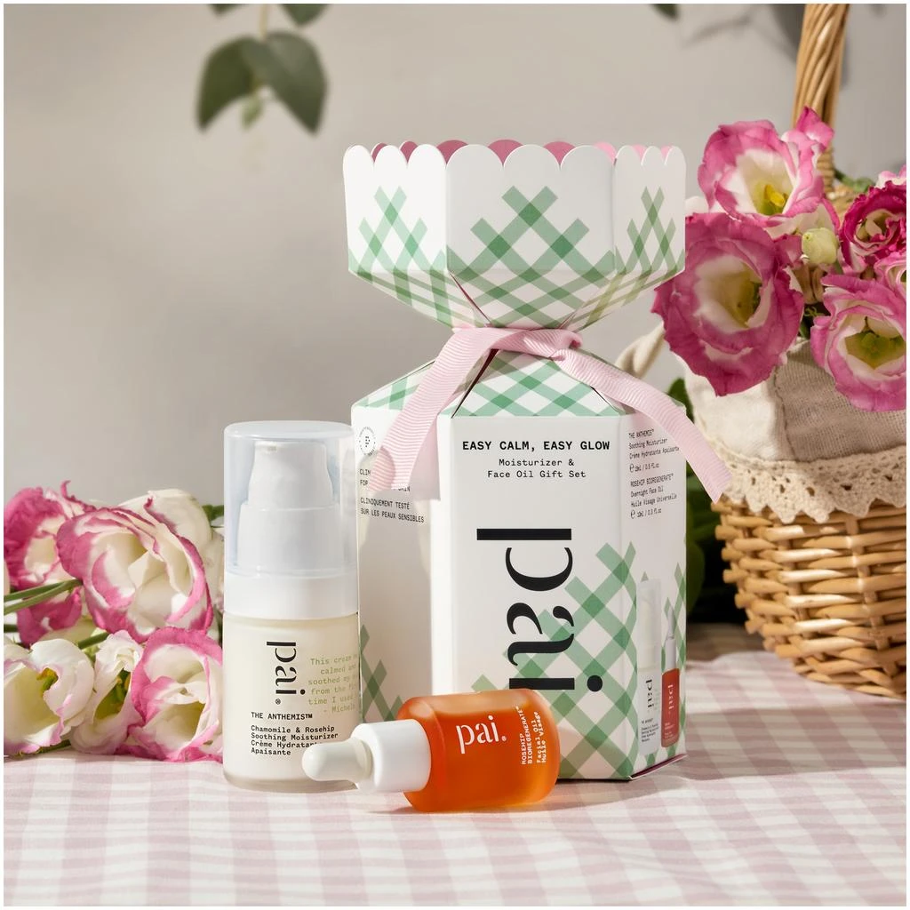 Pai Pai Skincare Easy Calm, Easy Glow Moisturiser and Face Oil Gift Set 25g 3