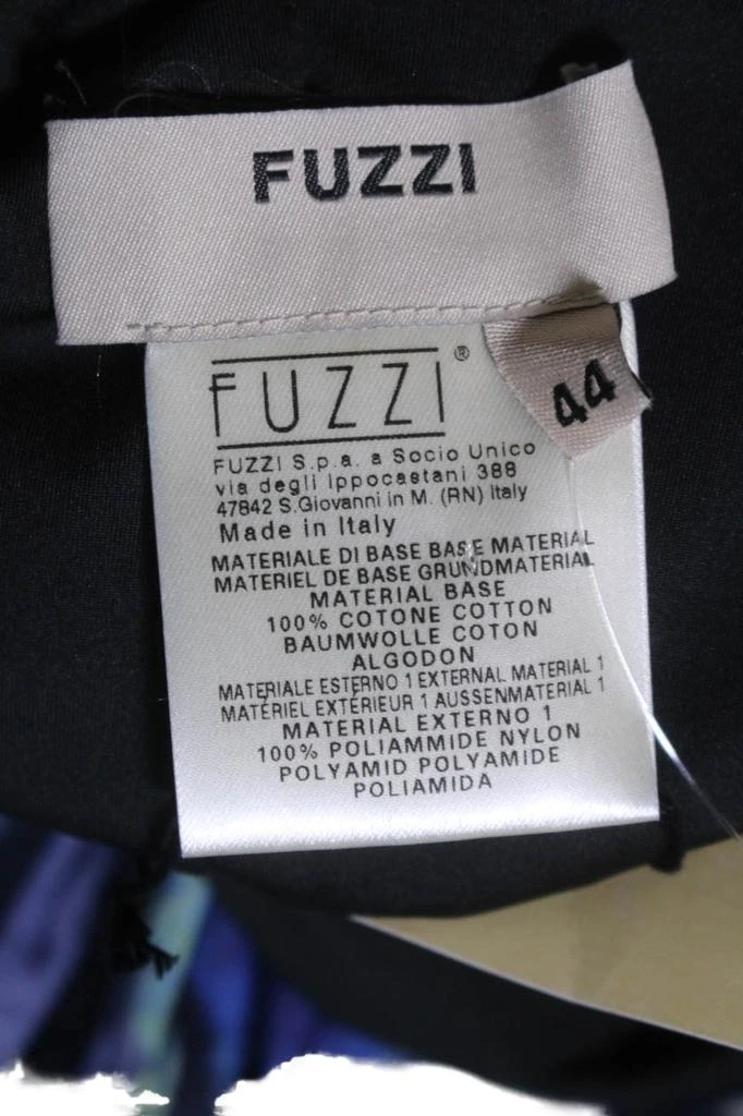FUZZI Womens Sleeveless Floral Midi Empire Waist Dress Navy Blue Gray 4