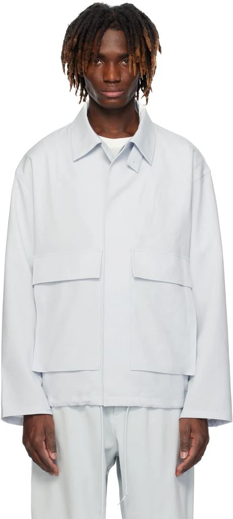 Y-3 Gray Sport Uniform Coach Jacket 1
