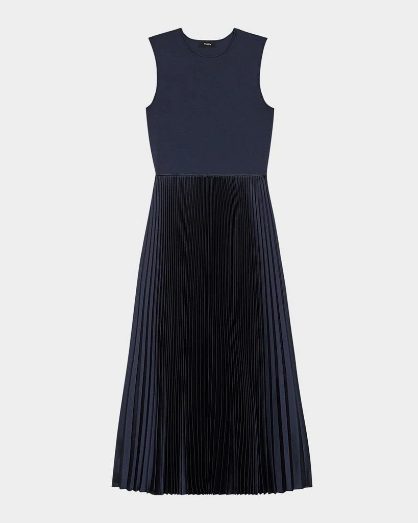 Theory Combo Satin Pleated Dress 1