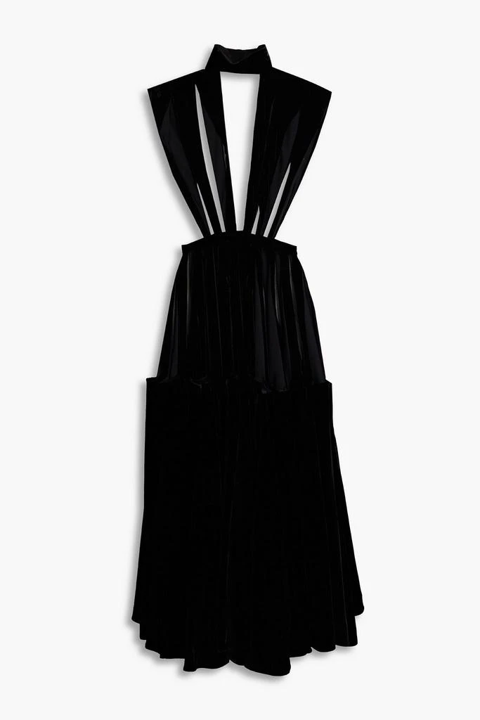 Valentino Cutout silk-velvet midi dress - Dresses & Skirts - BeyondStyle