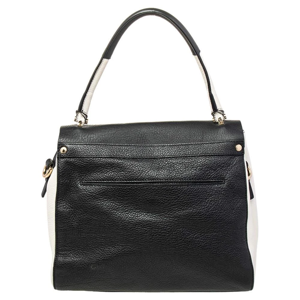 Furla Furla Black/White Leather Flap Top Handle Bag 4