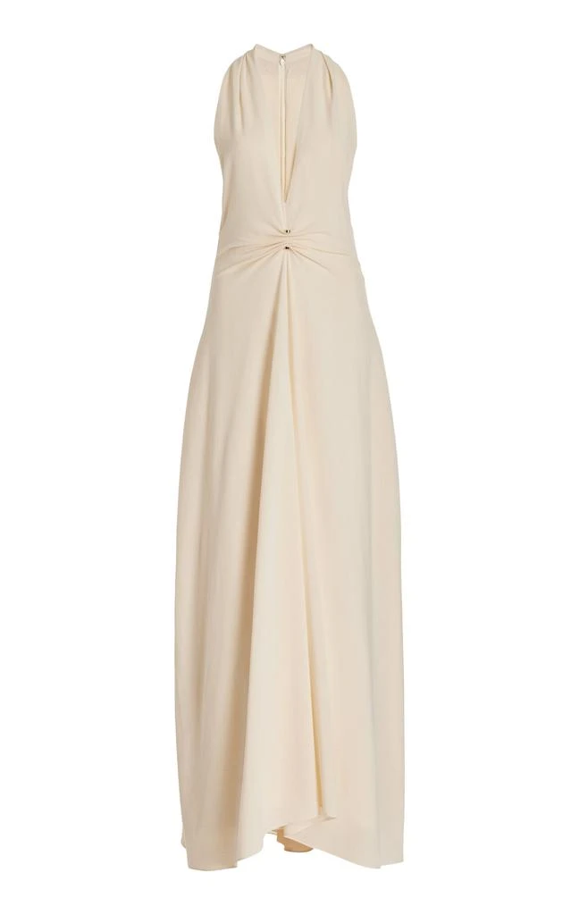 Brandon Maxwell Brandon Maxwell - The Banks Deep-V Stretch-Crepe Maxi Dress - Ivory - US 8 - Moda Operandi 1