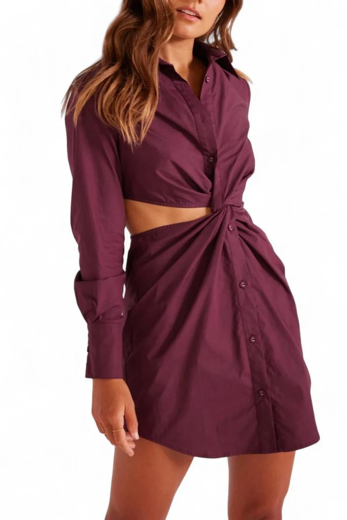 knee length dresses for ladies MinkPink Valentina Long Sleeve Maxi Dress in Multi