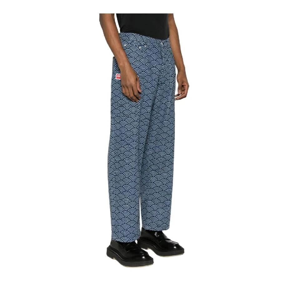Kenzo Geometric-Pattern Denim Pants 2