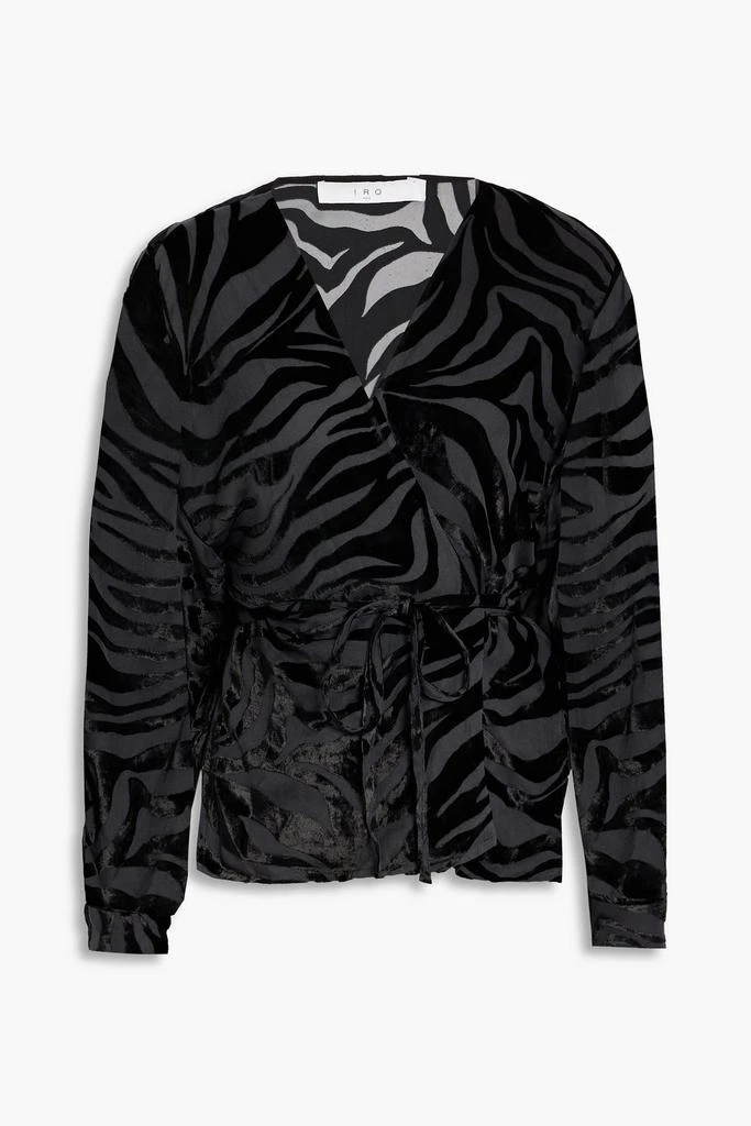 IRO Nurat devoré-velvet wrap blouse 1