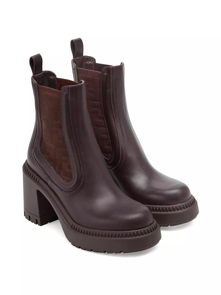 Fendi Domino 95MM Leather Biker Booties 3
