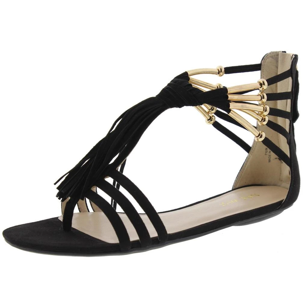 Nine West Emberly Womens Faux Suede Fringe Gladiator Sandals 1