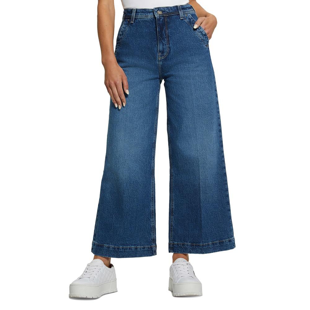 GUESS Women's Dakota High-Rise Wide-Leg Jeans