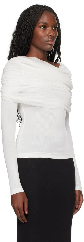 Christopher Esber White Sorona Veiled Long Sleeve Top 4
