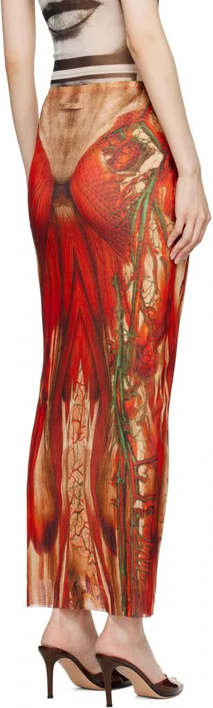 Jean Paul Gaultier Red 'The Écorché' Maxi Skirt 3