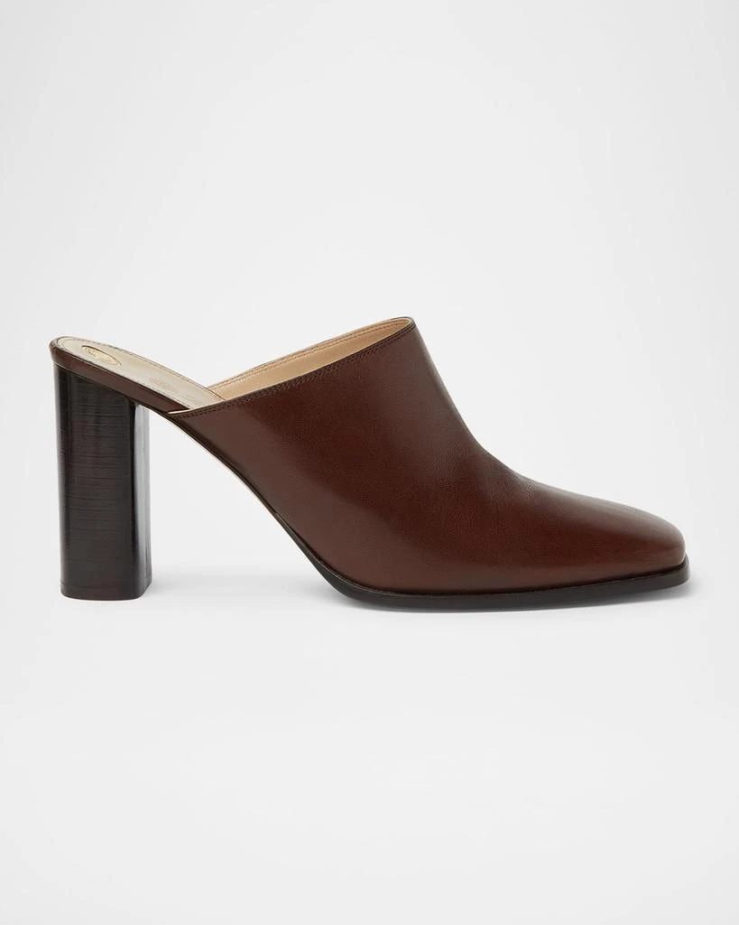 Loro Piana Alba Leather Square-Toe Mules 1