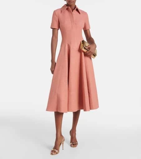 Emilia Wickstead Jody cotton and linen midi dress 2