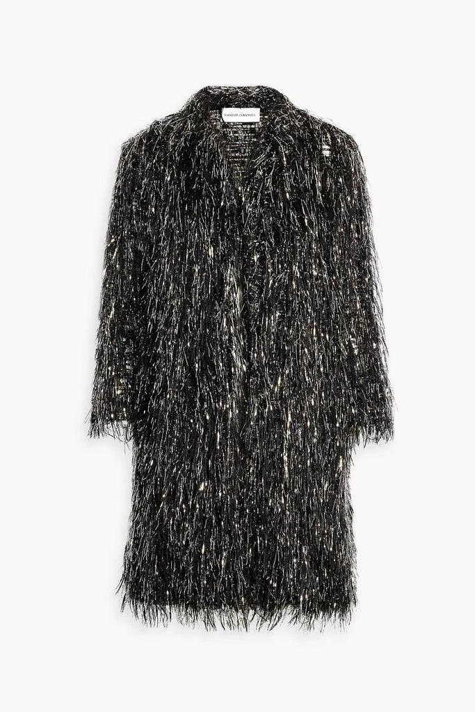 Mansur Gavriel Fringed tinsel and organza jacket 1