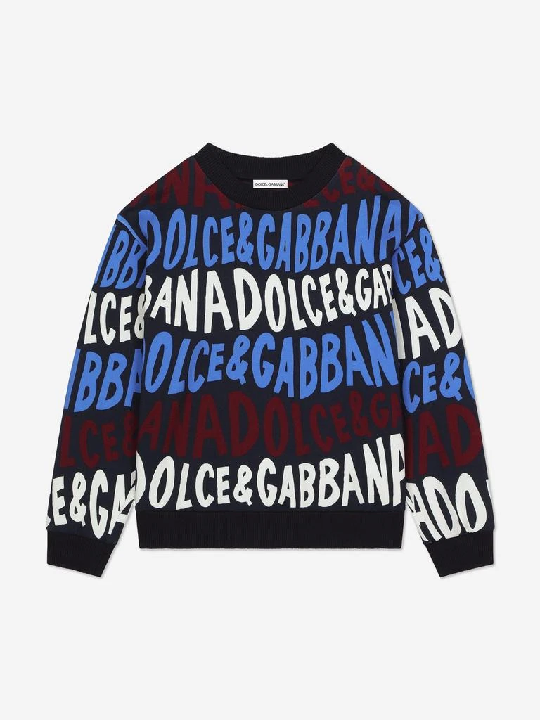 Dolce & Gabbana Dolce & Gabbana Boys Logo Print Sweatshirt in Multicolour 3