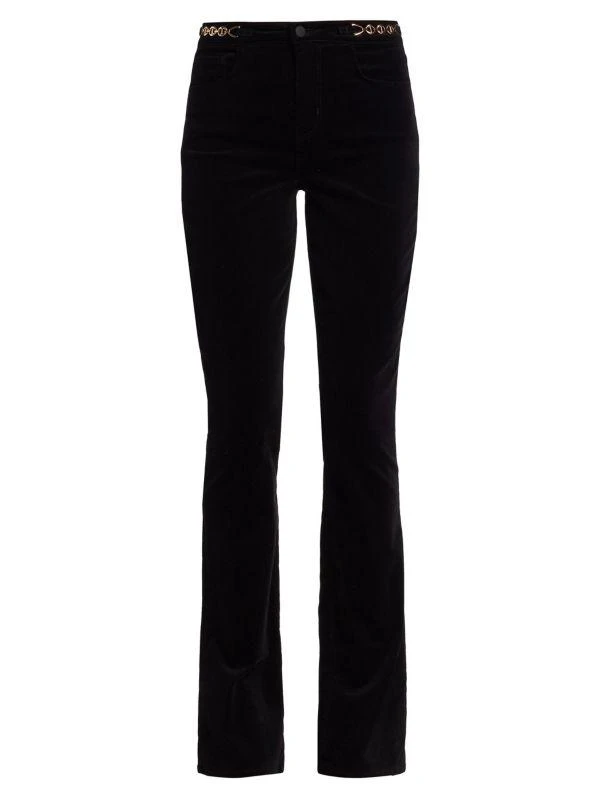 L'Agence Stevie Chain-Embellished Velvet Pants 5